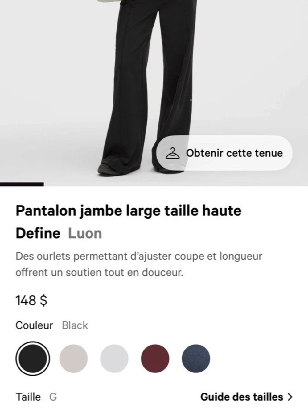 Lululemon Define High-Rise Wide-Leg Pant Luon Wide Leg Black Large NWT